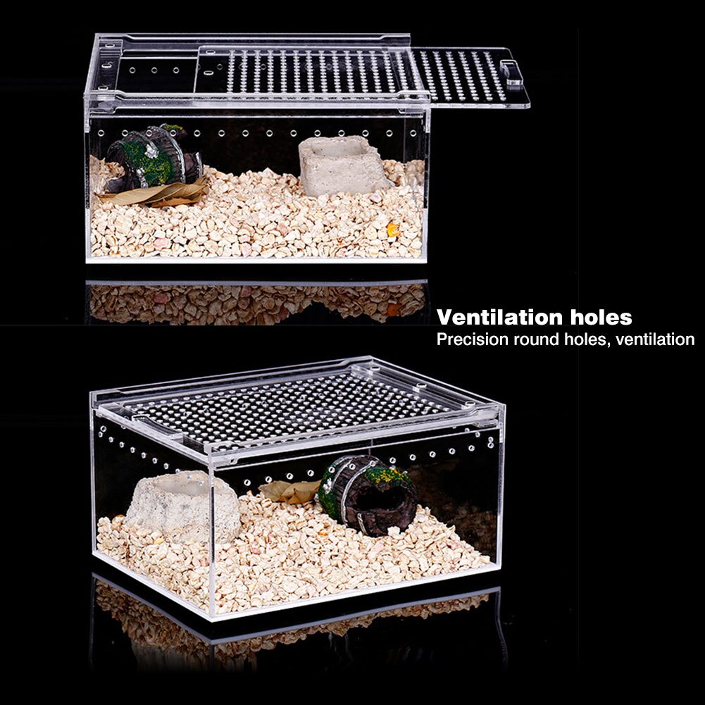 Reptile Pet Animal Breeding Box Transparent Terrarium Waterproof Crawling Pet Breeding Box Acrylic Terrarium