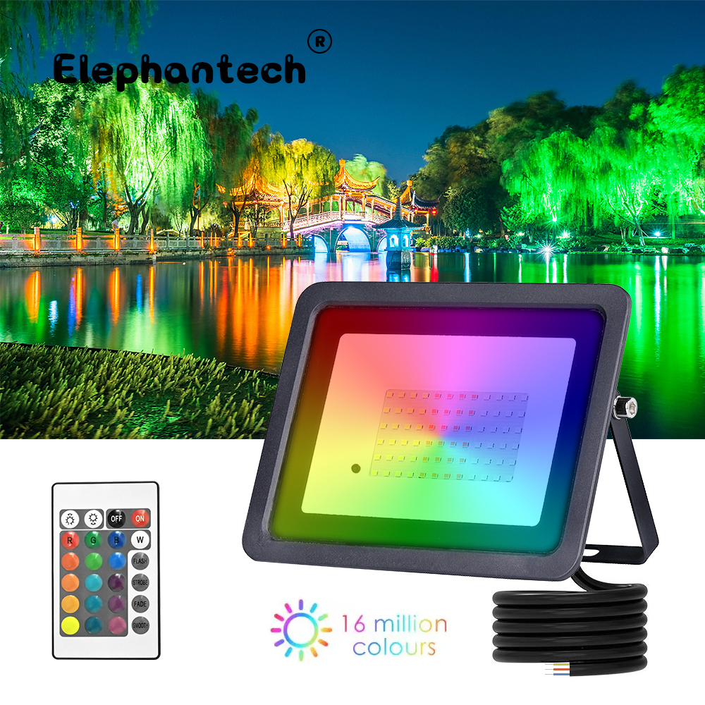 Proyector LED RGB 20W 30W 50W 100W luces LED RGB IP68 foco LED impermeable 110V / 220V proyector de Navidad al aire libre
