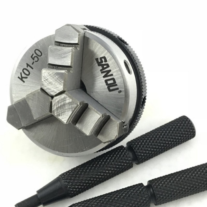Sanou K01-50 2" Lathe Chuck 50mm 3 Jaw Manual Dill Chuck Mini Self-Centering Thread Mount CNC Precision Instrument Lathe Parts