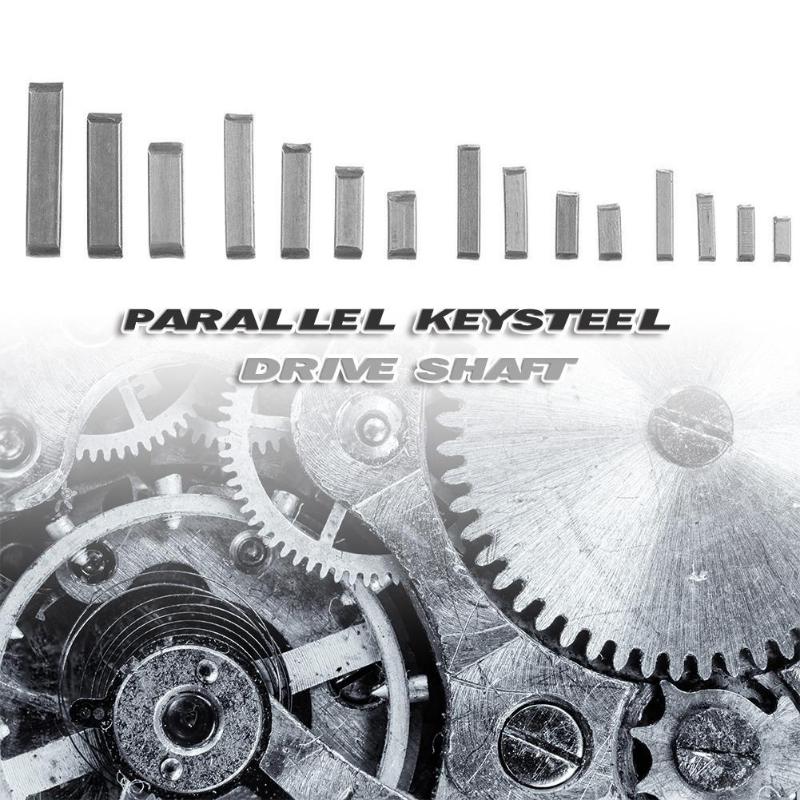 60Pcs Key Stock Assortment 3mm 5mm 6mm 8mm 10mm Round Ended Feather Key Drive Shaft Parallel Keys Hardware with Box