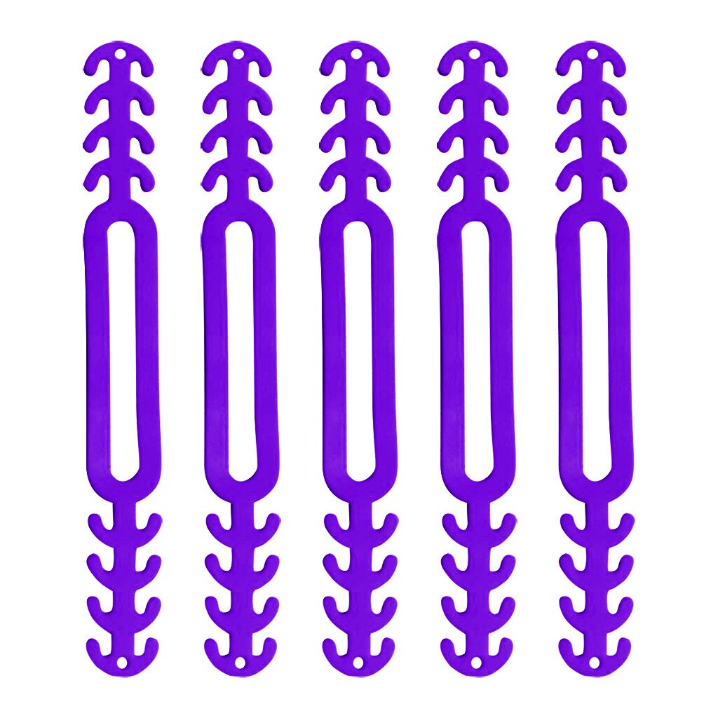 Extensores de mascarilla para orejas, accesorios de correa para la oreja, hebilla colgante ajustable, correa de extensión, 5/15 Uds.: 5PCS Purple