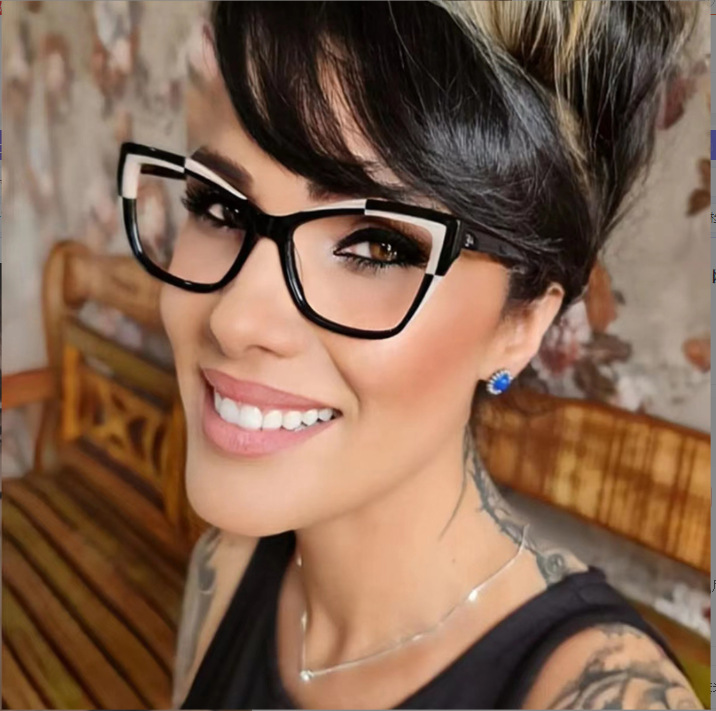Monturas de gafas de ojo de gato para mujer, gafas ópticas con bloqueo de luz azul, gafas de de de para mujer
