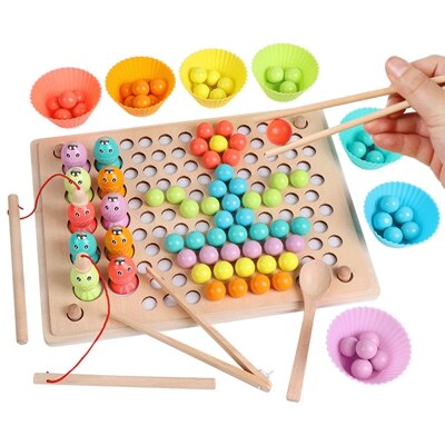 Holz Montessori Kinder Spielzeug Hände Gehirn Training Clip Perlen Puzzle Bord Mathematik Spiel Baby Früh Pädagogisches Spielzeug Für Kinder: F