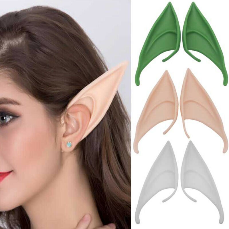Begränsa 100 halloween latex elf öron älva pixie cosplay krok på fancy dress öron tillbehör