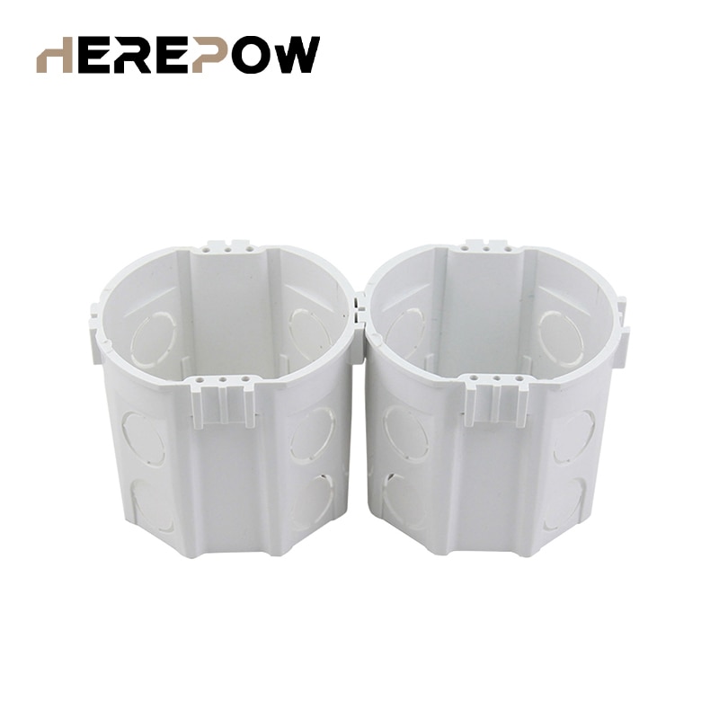 Heropow EU Standard, Wall Round Mounting Box, Internal Cassette, Wiring Box, White Back Box For EU Switch and Socket