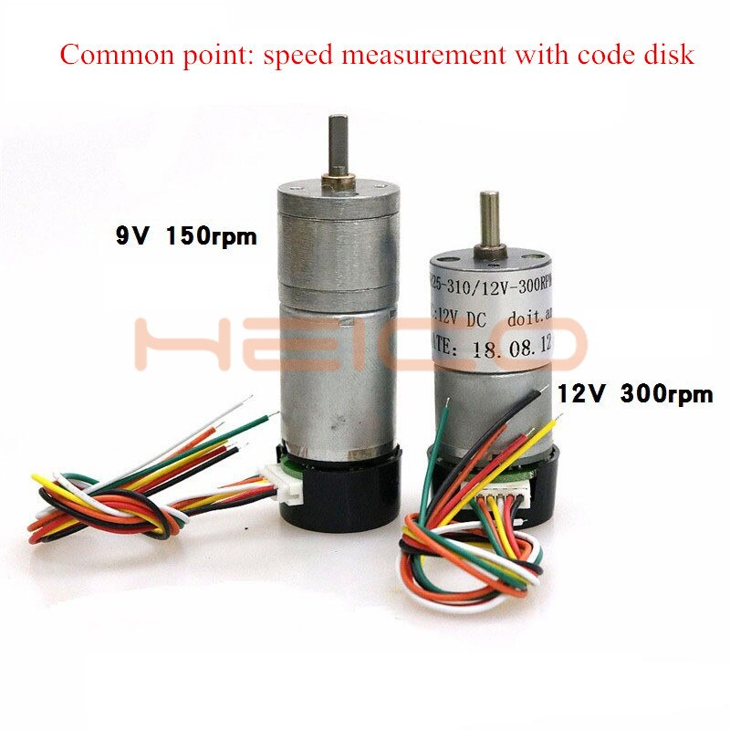 25/33/37 DC Geared Motor 9V/12V/24V High Torque Motor Smart Robot Car Accessories With Code Wheel Speed for RC Tank Car Model