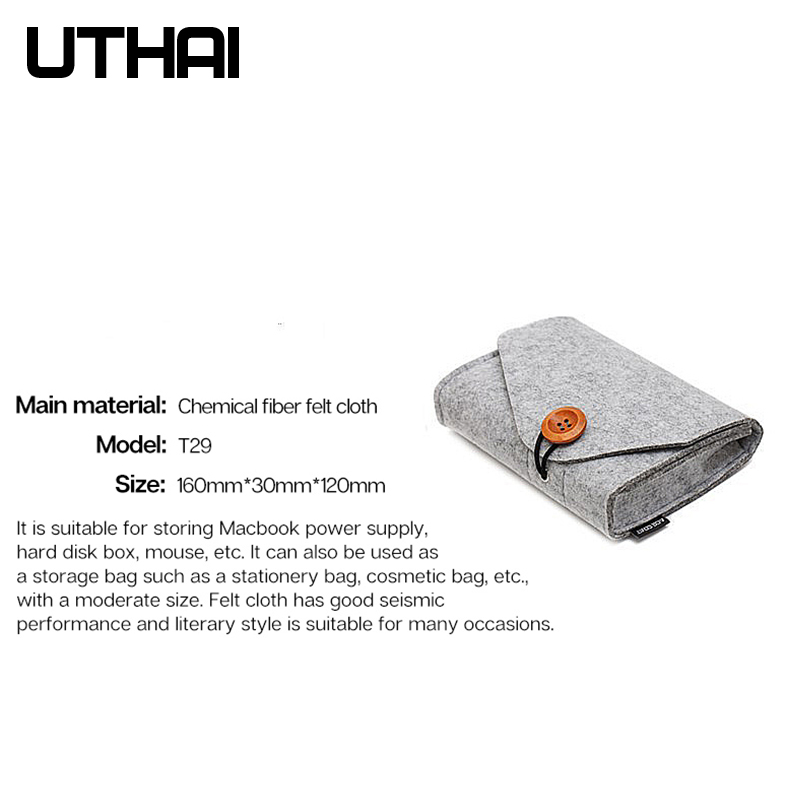 UTHAI T29 Portable 2.5&#39;HDD Case Storage Bag For Macbook Charger Mouse Mobile Power Bank Earphone Digital Accessories Protect Bag