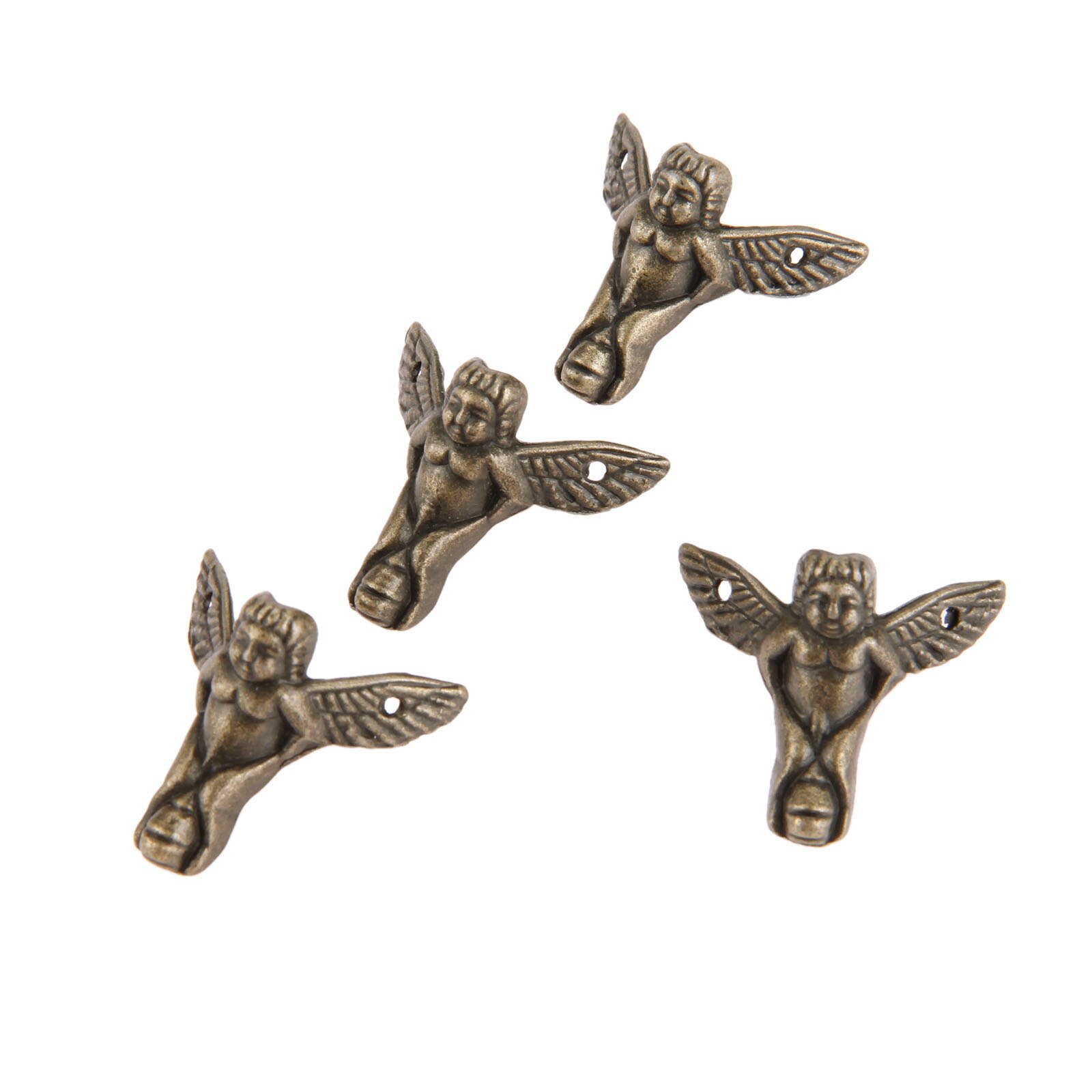 4 st hörnfäste trälåda fodral fötter ben hörnskydd dekorativt fäste antik brons möbelbeslag 30*27mm