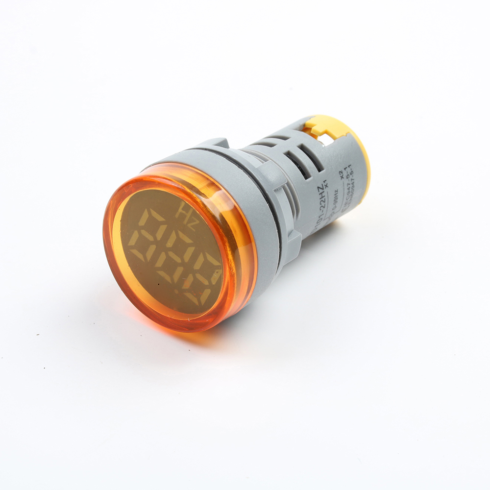 Fréquencemètre AC Numérique 22mm – Indicateur Hz LED Pour Tableau électrique, Plage 20-75Hz, Tension 110-380V AC