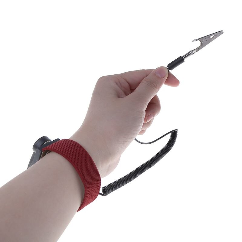 Antistatische polsband ontladingsband verstelbare armband aardingsdraad krokodillenklem polsband  d08a