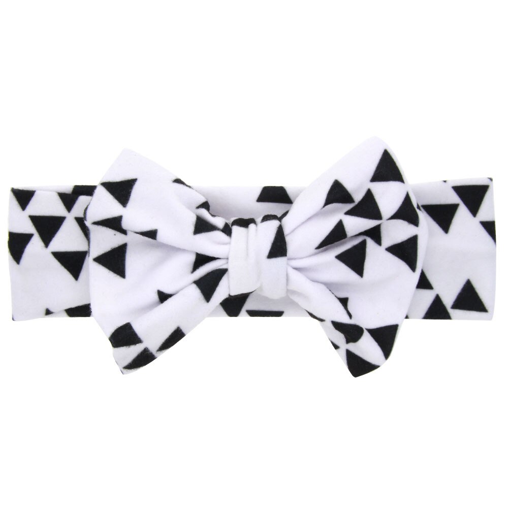Infant Kleinkind Baby Mädchen Plaid Dot Floral Druck Bowknot Kaninchen Ohren Elastischen Tuch Stirnband Haarband Haar Zubehör: WHITE