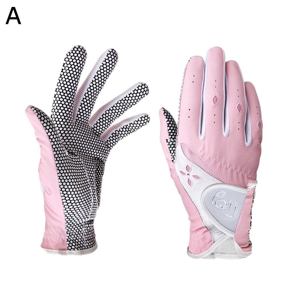1 Pair Golf Women's Gloves Left Hand and Right Hand Non-slip Golf Gloves Ladies Breathable Outdoor Sports Gloves: A / XXL