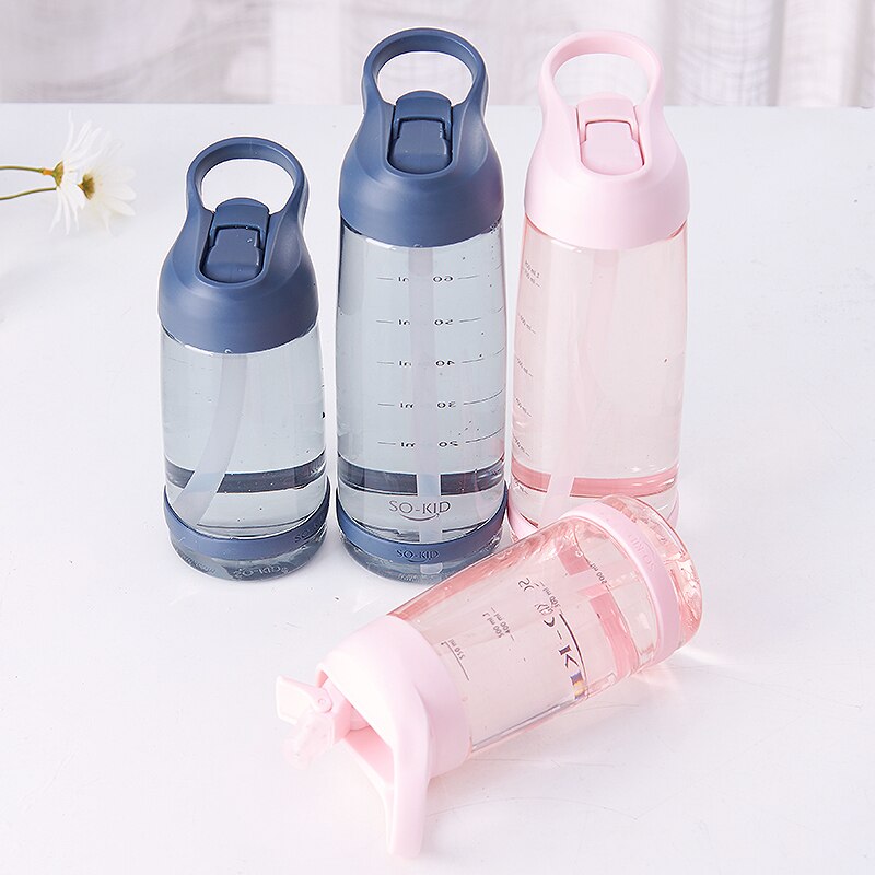 Botella de agua deportiva, cantimplora ecológica de plástico, libre de BPA, de 1000 ml, con tapa y pajita, ecológica, ideal para actividades deportivas, senderismo y camping, H1098