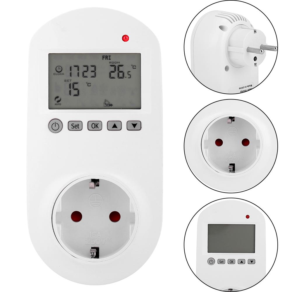 Electric Wireless Socket Digital Heating Thermostat Temperature Controller LCD Display Temperature controller EU Plug 200-240V