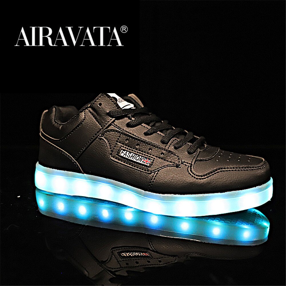 Femmes hommes Led baskets lumineuses à lacets – Grandado
