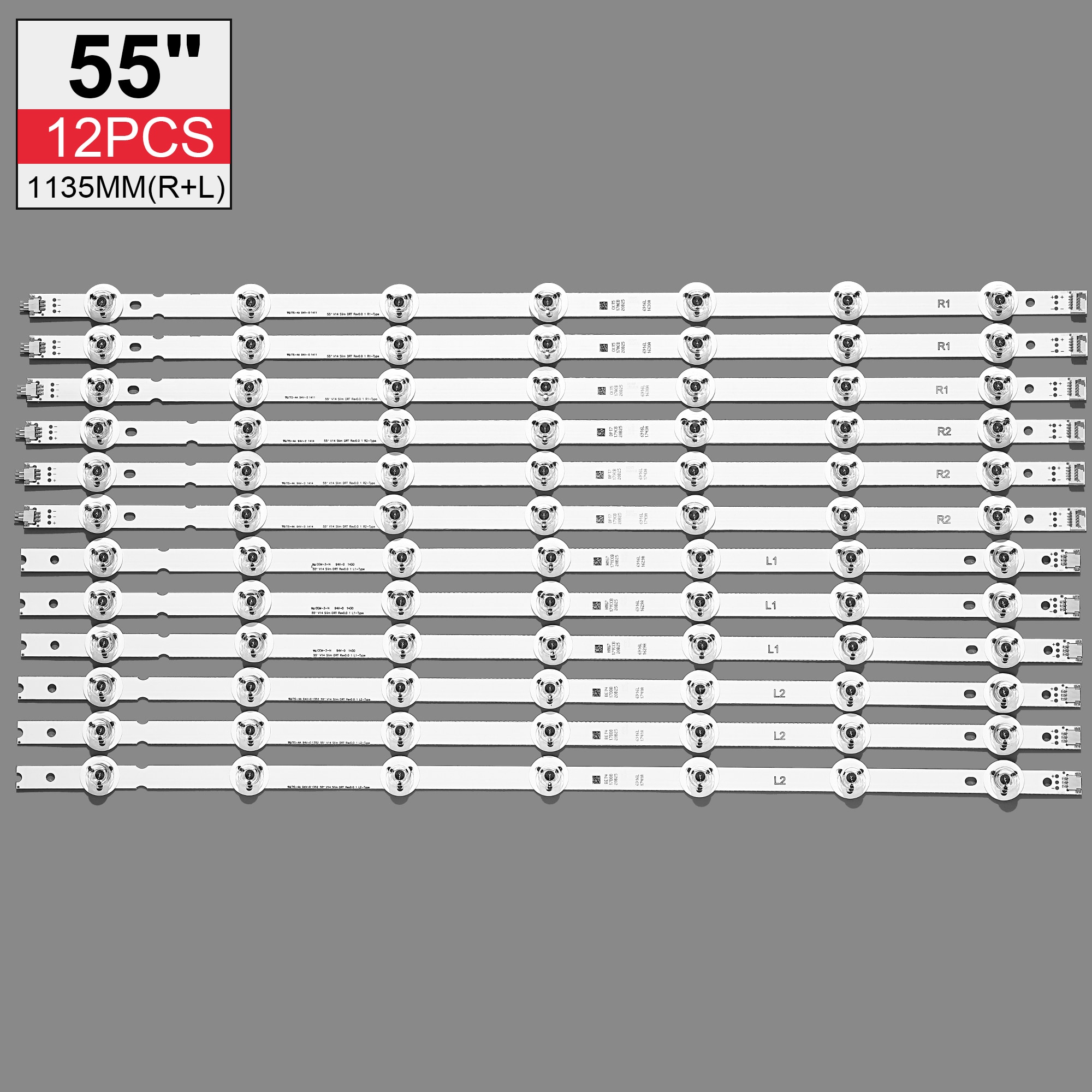 12 Uds tira de LED para iluminación trasera LG 55 pulgadas TV 55GB7800-CC 55 "V14 Slim DRT Rev0.0 R1 L1 R2 L2 6916L-1803A/1804A/1805A/ 1806A