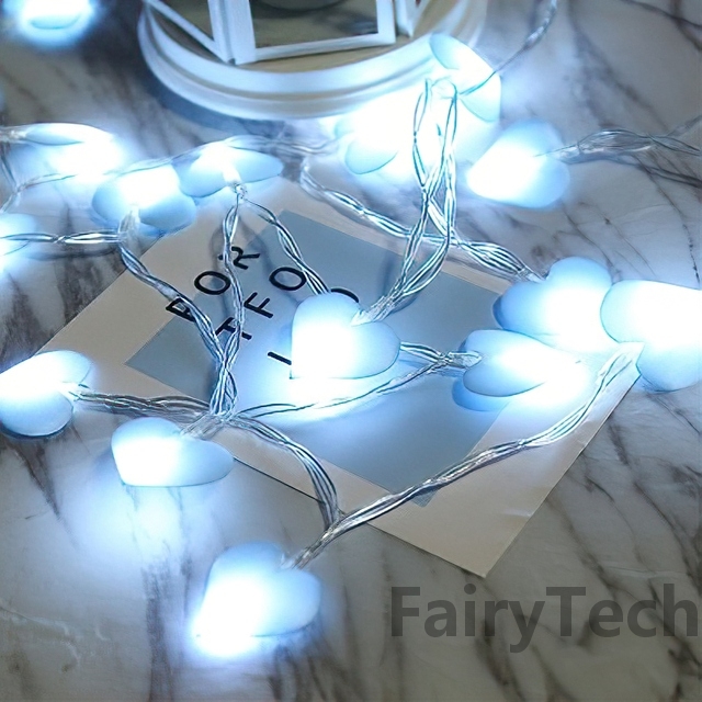 20leds LED amor corazón cadena noche luces de hadas Navidad boda de cumpleaños decoración del hogar guirnalda de cuento de hadas luces lámpara