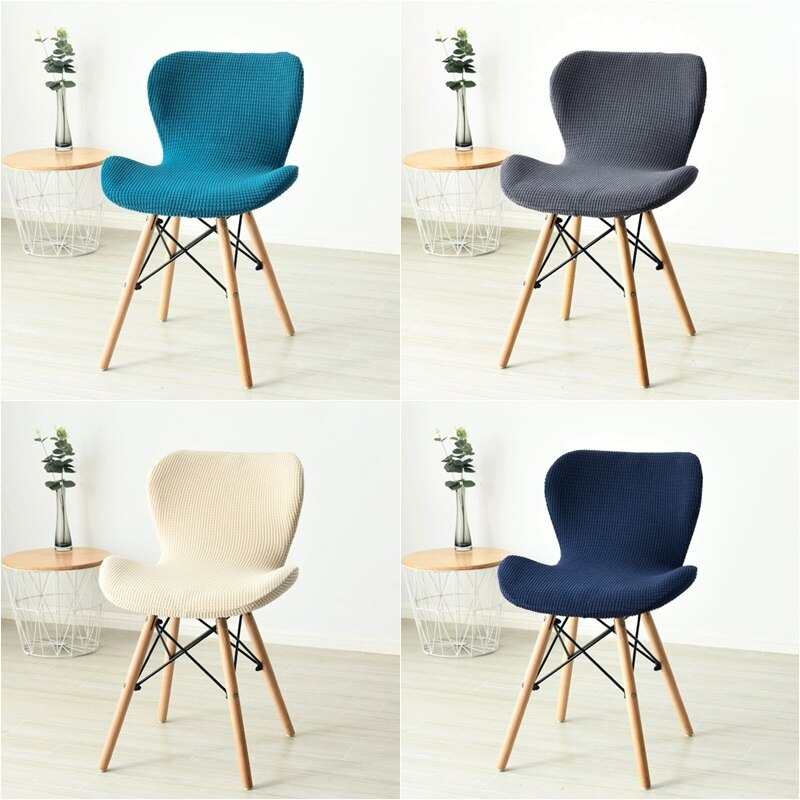 1Pcs Gebogen Vlinder Stoel Cover Spandex Dining Kruk Accent Stoel Hoes Funda Silla Asiento Stretch Wasbare Stoelhoezen
