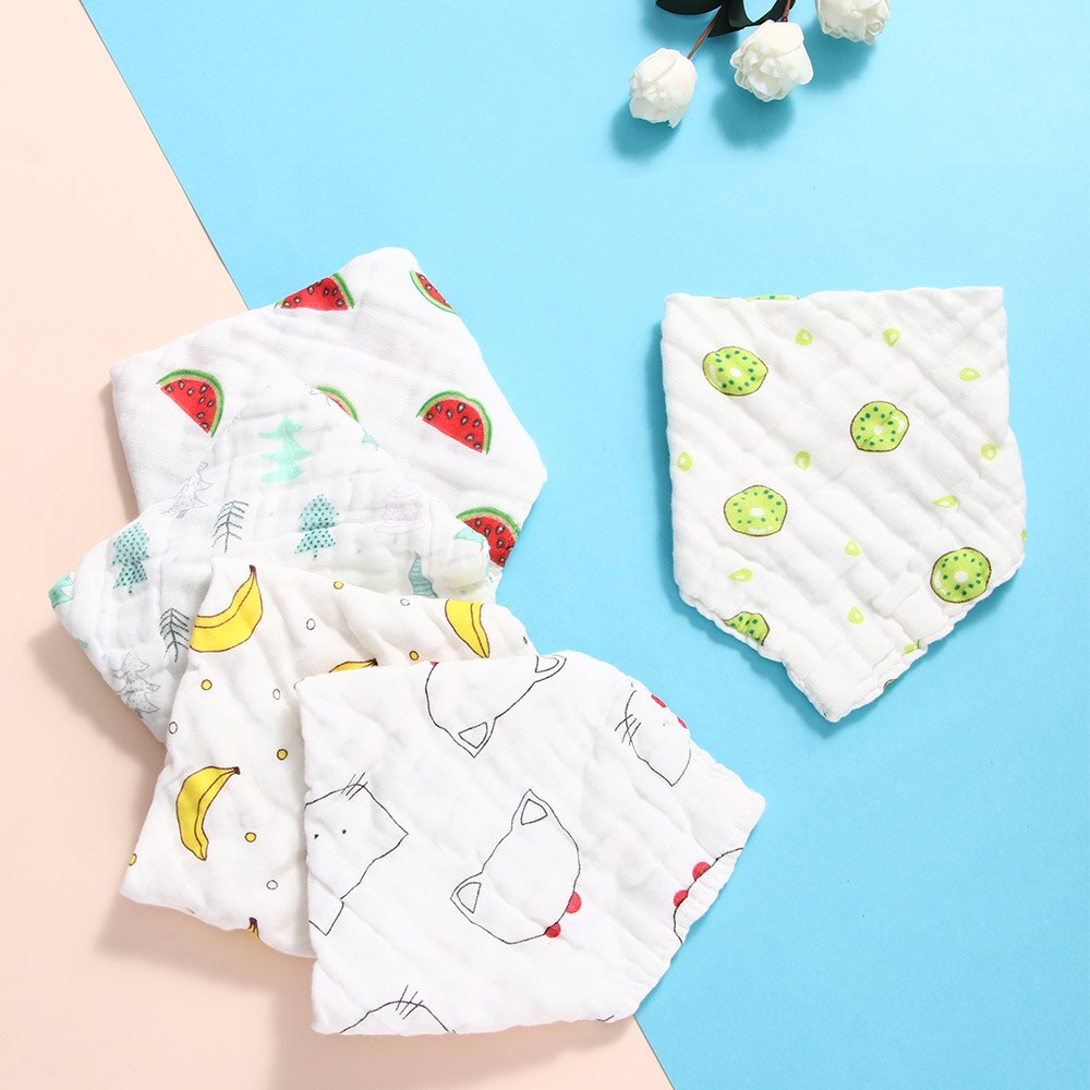 unisex Nette 8-schicht Baumwolle Baby Lätzchen Weichen Obst aufbringen Banane Erdbeere Bandana für Kleinkind Kleinkind Rülpsen Fütterung Speichel handtuch