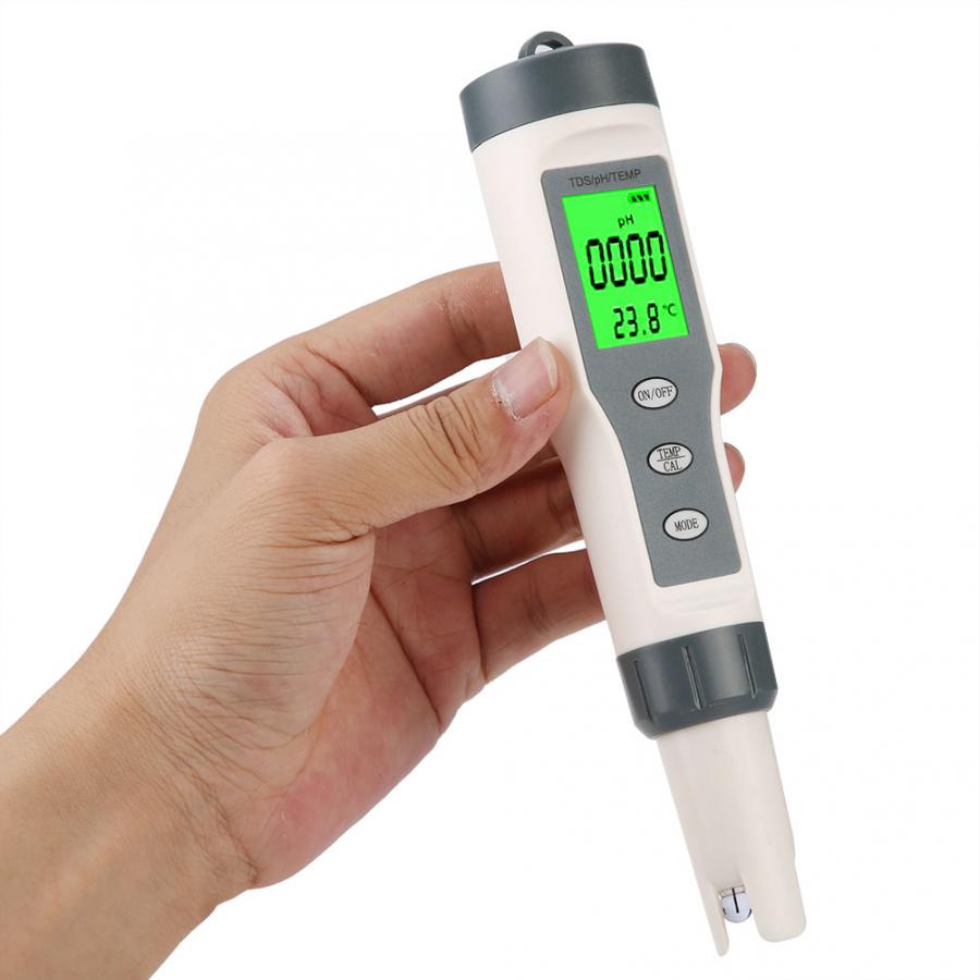 Fish Tank Water Residual Chlorine Portable Digital Water TDS Tester 3 In 1 Portable Digital TDS PH TEMP Meter Water