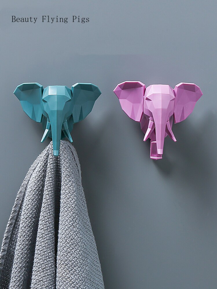 Decoratieve geometrische dierenkop kleur haak stereo hertenkop wandhanger wanddecoratie jas sleutel tas afvalhaak