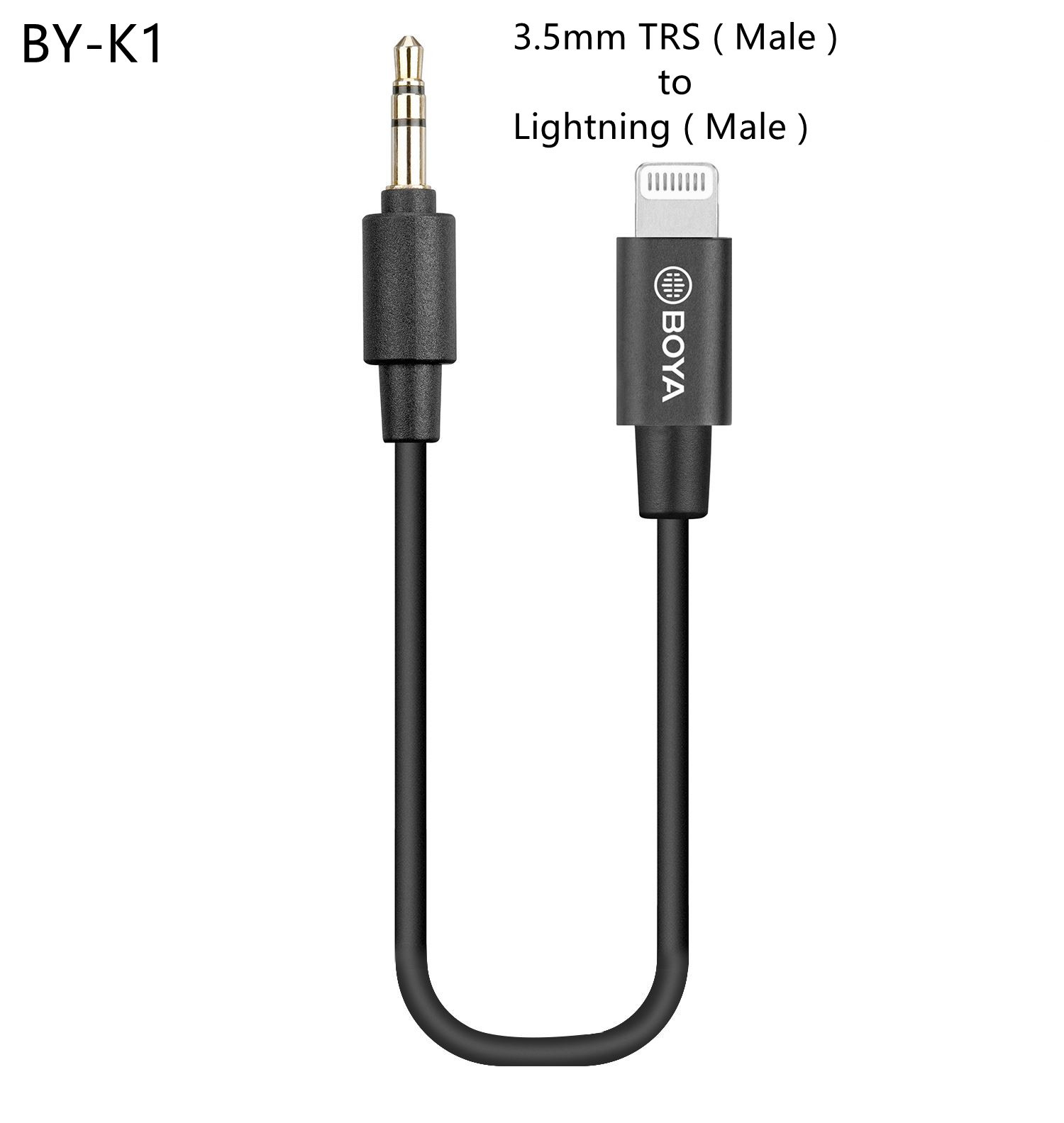 BOYA – câble adaptateur de Microphone, BY-K1-K9 mm TRS vers Lightning/type-c, Audio pour téléphone Apple Android, accessoires de ligne de données 3.5m, 0.1: BY-K1