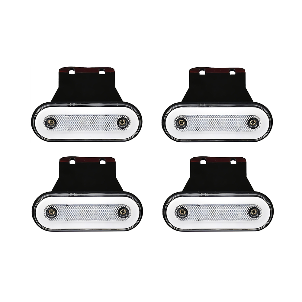 4 stk. markeringslys til tilhenger, 12v 24v led-sidemarkeringslys til lastebil, bobil, buss, campingbil, sidelys rødt, hvitt, gult: Foranderlig