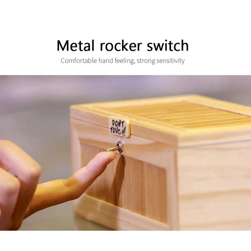 Caja electrónica de madera para niño y niño, tigre divertido de juguete, juguetes interactivos para reducción de estrés, decoración de escritorio