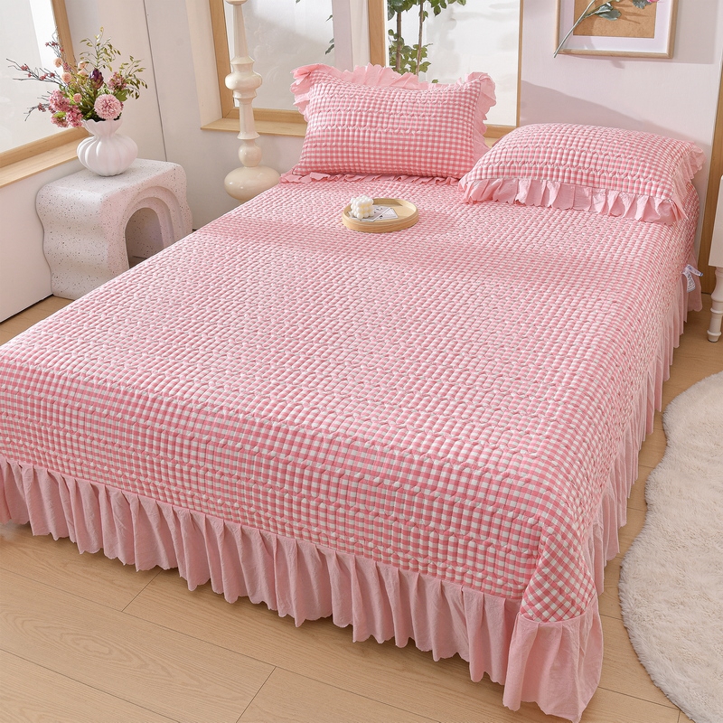 Enkelt sengeteppe til dobbeltseng, jenter og gutter, sengetøy, teppe, tykkere laken, 침대커버 (putetrekk må bestilles): 180 × 200cm / Hvit