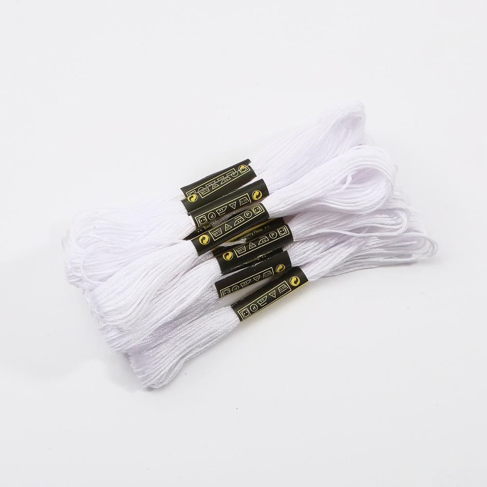 Fil de couture en point de croix coloré, 5 pièces/sac par petite barre 7.5m, , fournitures et tissus pour bricolage de vêtements, offre spéciale: white