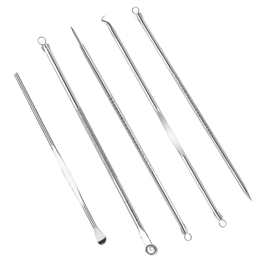 Acne Tool 5pcs Stainless Facial Acne Spot Pimple Remover Extractor Acne-Prone Skin Toolblackhead Facial Acne Spot Pimple Remover