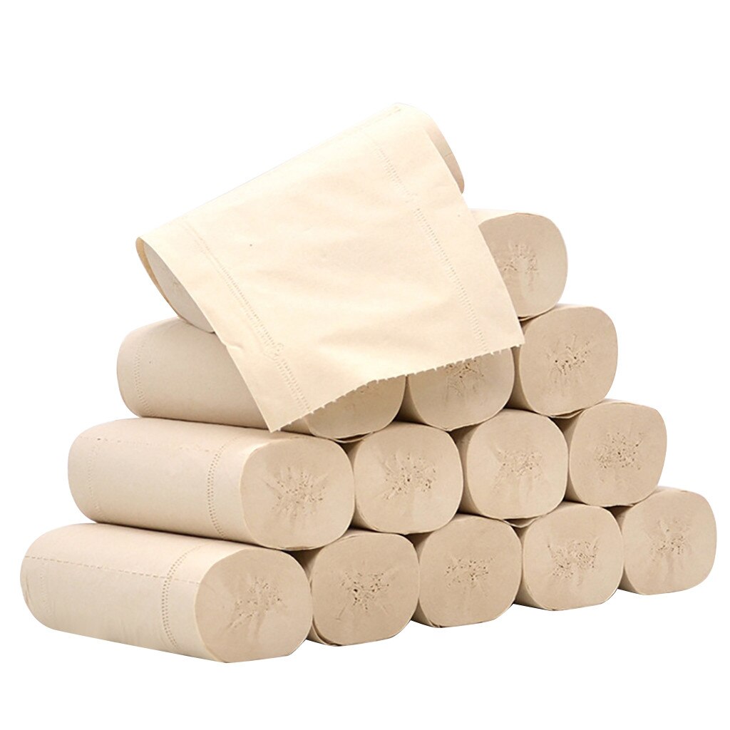 14 Rolls Toilet Replacement Roll Paper Natural Log Toilet Papers Table Kitchen Bathroom Disposable Towel Coreless Tissue #LR3