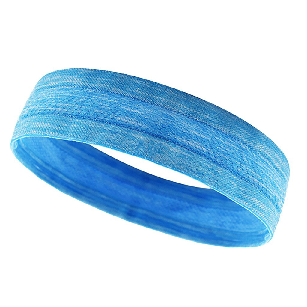 Unisex Elastische Zweetband Sport Gym Hoofdband Workout Absorberende Yoga Hoofdband Fitness Effen Kleur Outdoor Running Hoofdband: Blauw