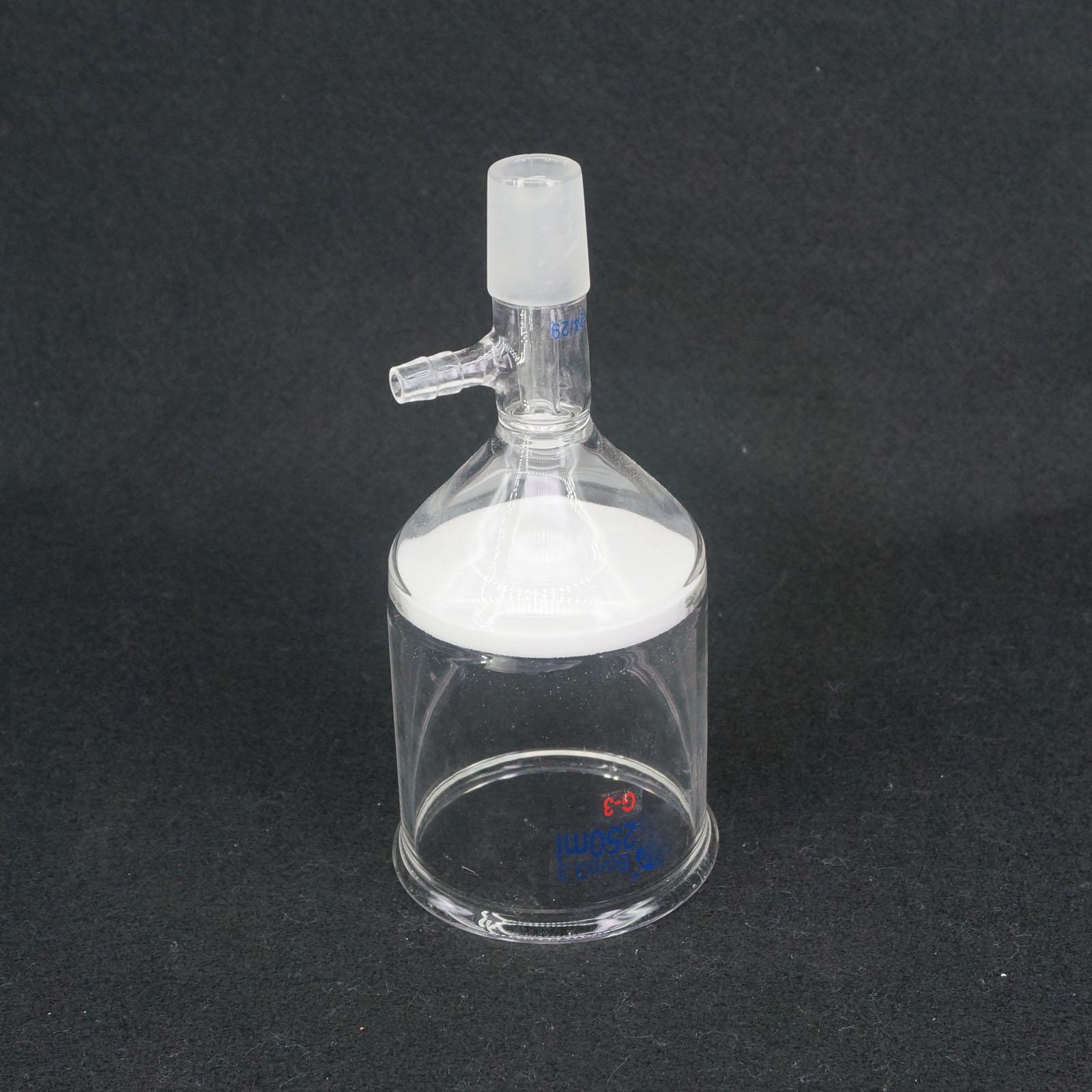 Junta de filtro 250 de 24/29 ml, núcleo de arena G3, vidrio grueso de laboratorio de 16-30 micras