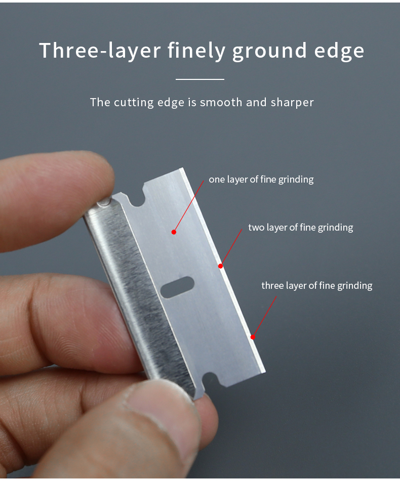 Cuchillas de afeitar industriales de un solo filo, cuchillas de repuesto para cortador de caja y cartón, raspador de vidrio y pintura, 100 Uds.