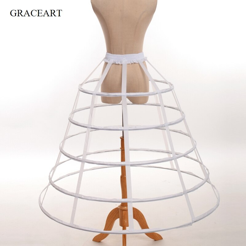 Jupe avec Cage Crinoline pour femme, jupon blanc et noir: C White