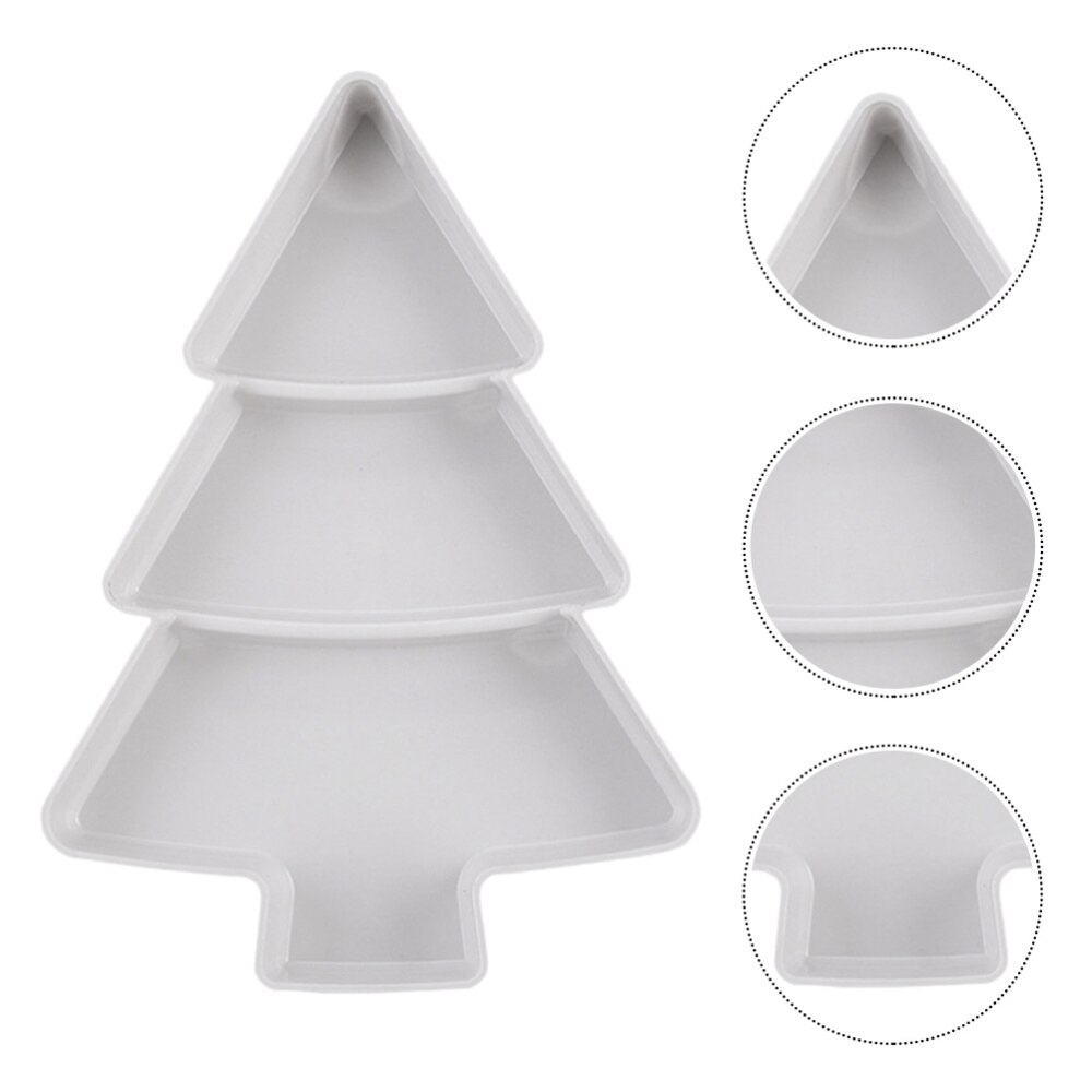 2Pcs Trays Plastic Reusable Xmas Tree Shape Multifunction Fruits Trays Snacks Plates for Home Party