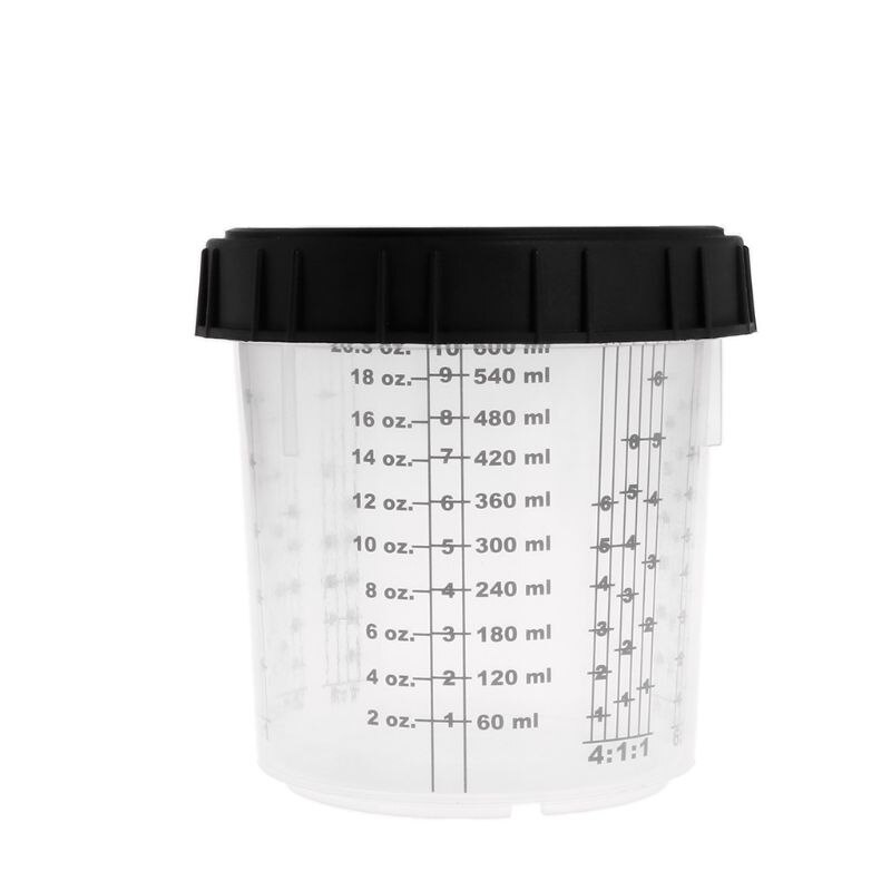 Plastic Paint Mixing Cups 600ml Mixing Pot Paint Mixing Calibrated Cup Set l29k