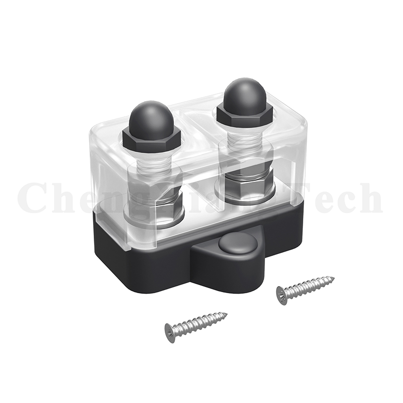 Busbar M6 M8 Post Terminal Studs Battery Junction Block Power Distribution 48VDC 300VAC for Car Boat RV ATV Caravan Solar Panel: Brown