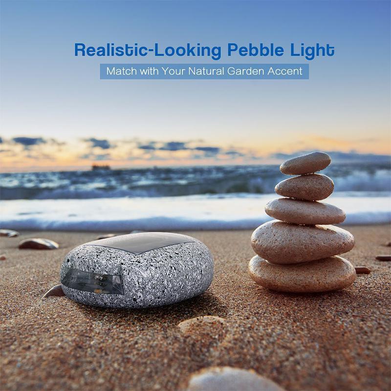 Solar-Powered Resin Stone Shape Pin Lamp Outdoor Waterproof Yard Garden Light Decoration