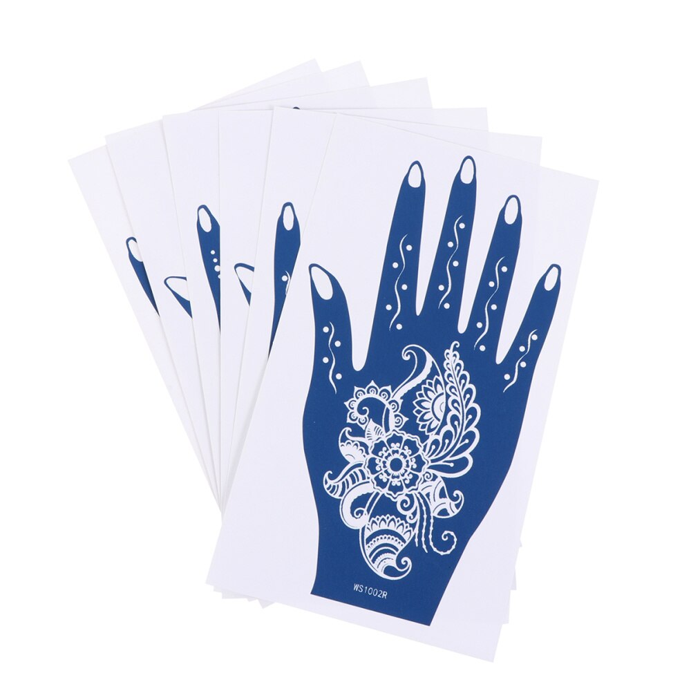 6Pcs Tatoeages Stencils Decoratieve Tijdelijke Hollow Tatoeages Stencils Stickers Sjabloon Voor Gezicht Lichaam Vinger
