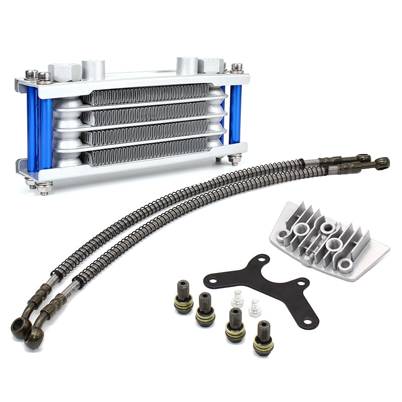 Ventilador de enfriamiento de aceite para motocicleta, juego de enfriador de aceite para 50cc, 70cc, 90cc, 110cc, 125cc, 140cc, moto de cross, mono, bicicleta de bolsillo DAX: blue-50-110cc