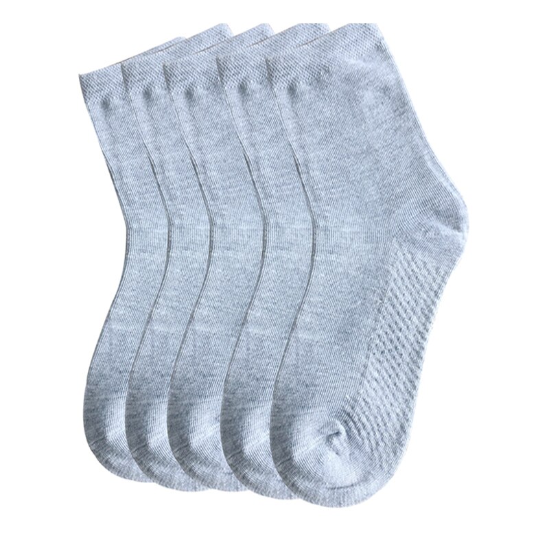 5 pairs kids Socks Spring&amp;Autumn 100% Cotton Prevent Slippery White Colors Children Socks for Girls With Boys Socks 1-9 Year: non-slip gray / 4-6T