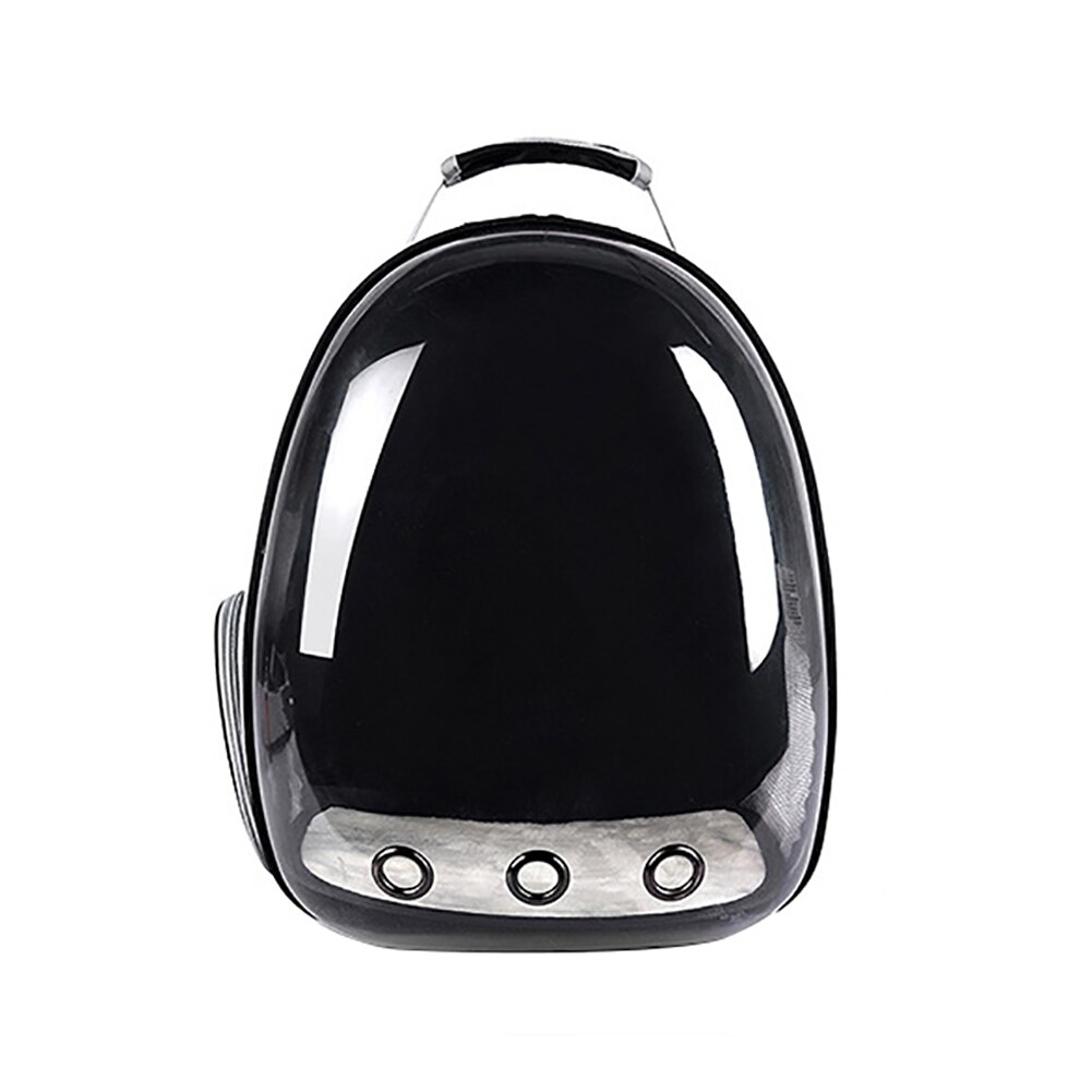 Cats Carrier Bag Breathable Transparent Puppy Cat Backpack Cats Box Cage Small Dog Pet Travel Carrier Handbag Space Capsule: Black