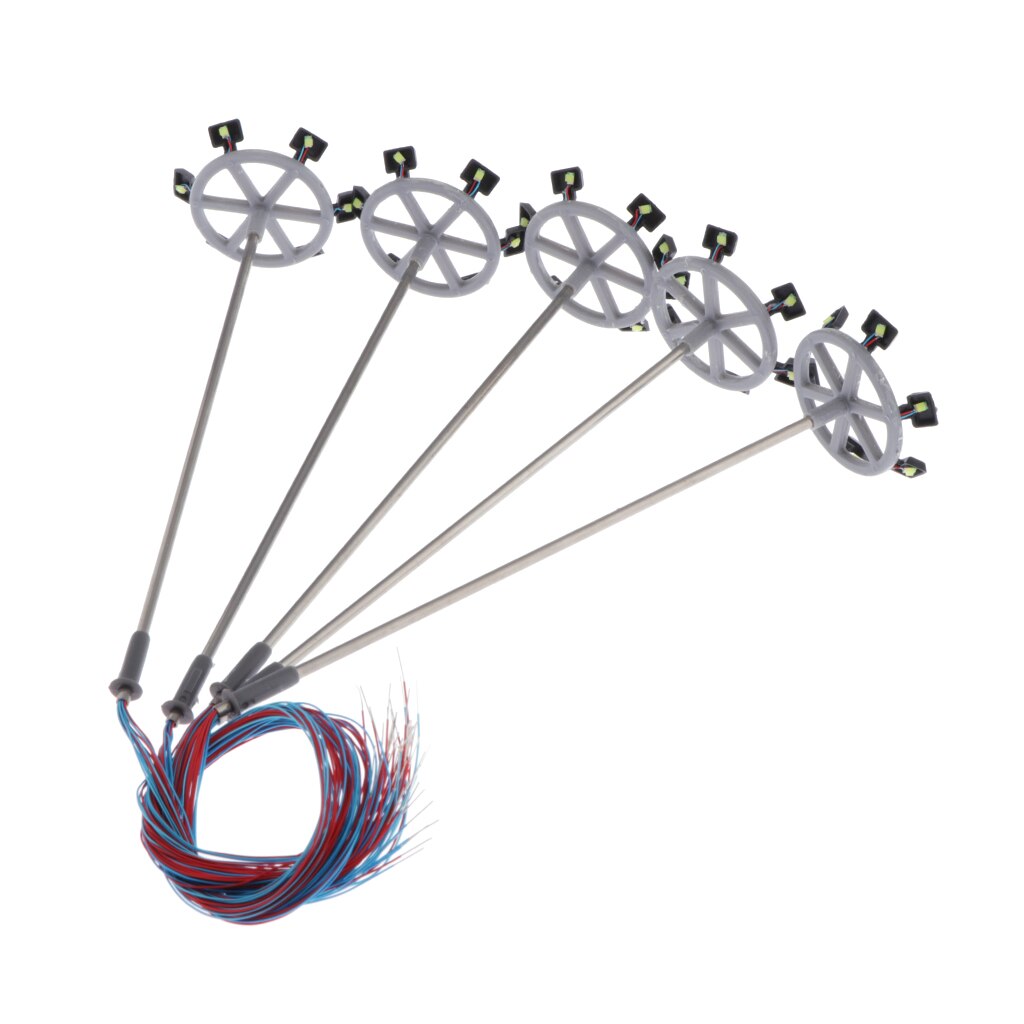 5pcs Mini Model Railway Train Lamp Post LED Street Lights HO Scale 1:87 Garden Landscape Lights: G