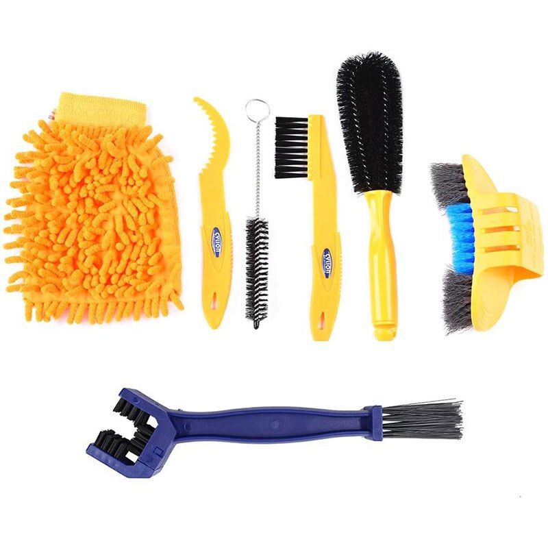 CYLION Chain Cleaner Bicycle Scrubber Brushes Mountain Bike Wash Tool Set Cycling Cleaning Kit Bike Bicycle Accessories: Default Title