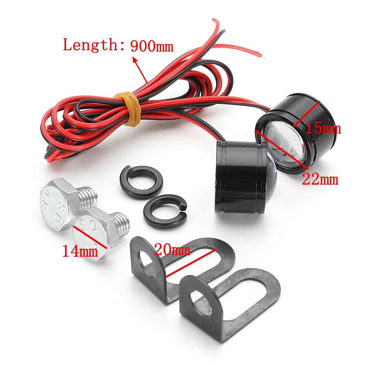 Ampoules pour clignotants de moto 12V | Paire, ampoules pour rétroviseur clignotant, lampe oeil aigle 3LED ampoule universelle