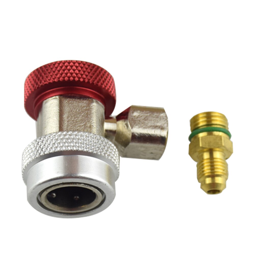 Adjustable R134A Quick Coupler Connector Adapter Fitting High Low 1/4" SAE HVAC Freon Manifold Gauge Hose Connector Kit