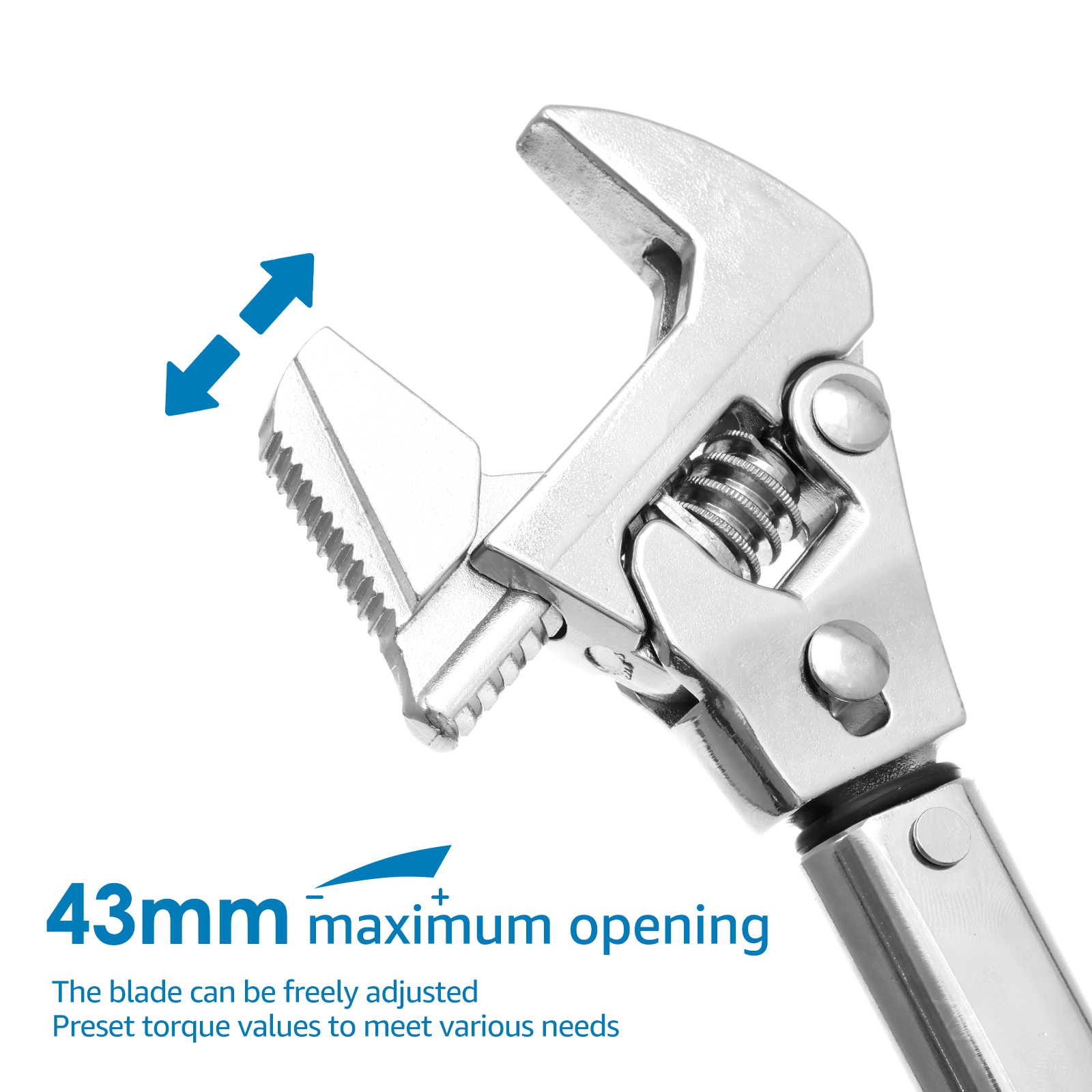 Adjustable Torque Wrench 19 to 110 Nm 43mm Open End Torque Spanner 4in1 Torque Wrench Repair Tool Aluminium Alloy Torque Wrench