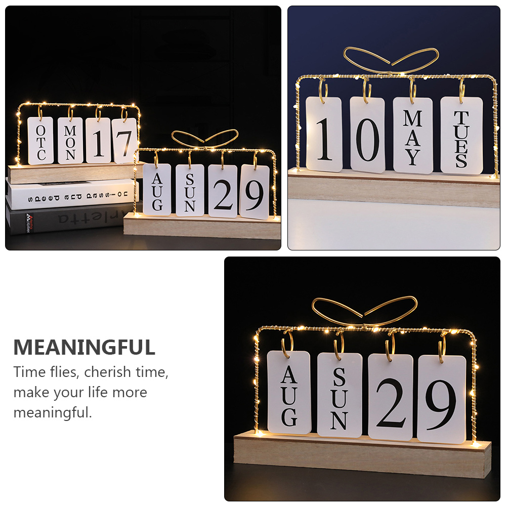 Delicate Tabletop Calendar Adorable Calendar Ornament DIY Calendar with Light